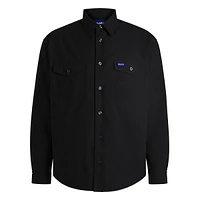 Oversized Padded Oxford Cotton Overshirt