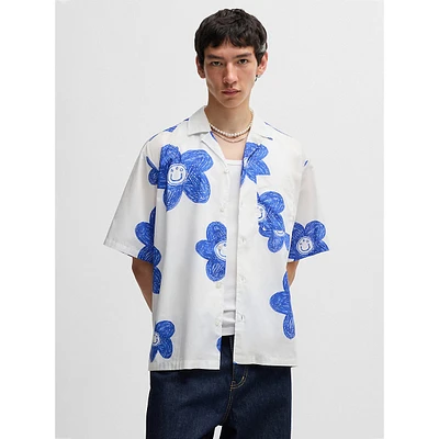 Relaxed-Fit Printed Cotton Poplin Camp Shirt