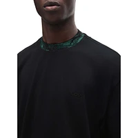 Jungle-Artwork Collar T-Shirt