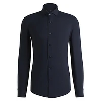 Slim-Fit Structured Performance-Stretch Jersey Dress Shirt