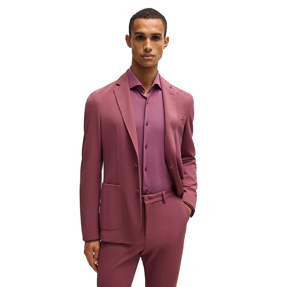 Slim-Fit Structured Performance-Stretch Jersey Dress Shirt