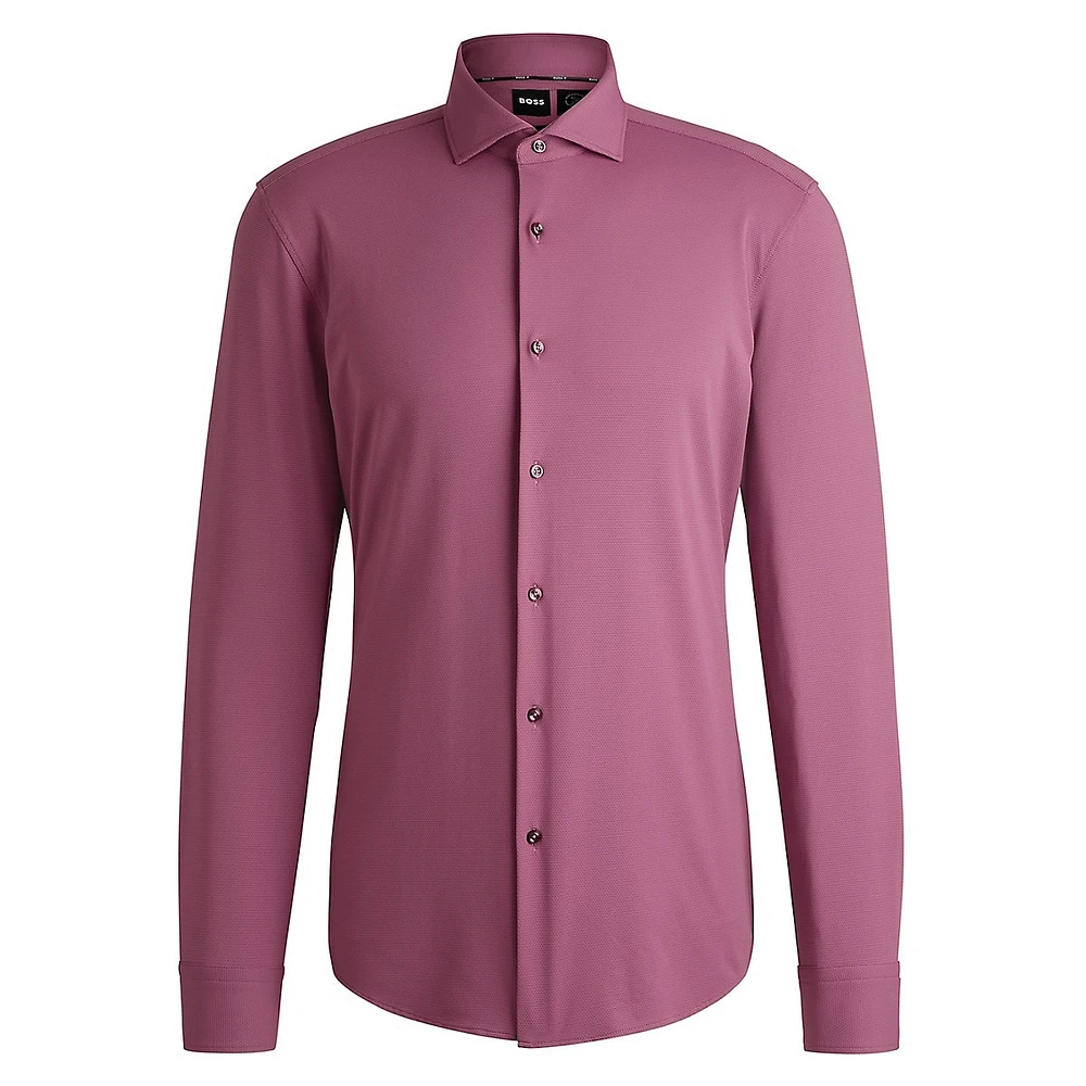 Slim-Fit Structured Performance-Stretch Jersey Dress Shirt