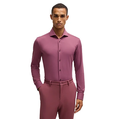 Slim-Fit Structured Performance-Stretch Jersey Dress Shirt