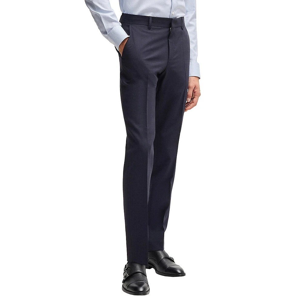 Slim-Fit Micro-Patterned Stretch Wool-Blend Suit