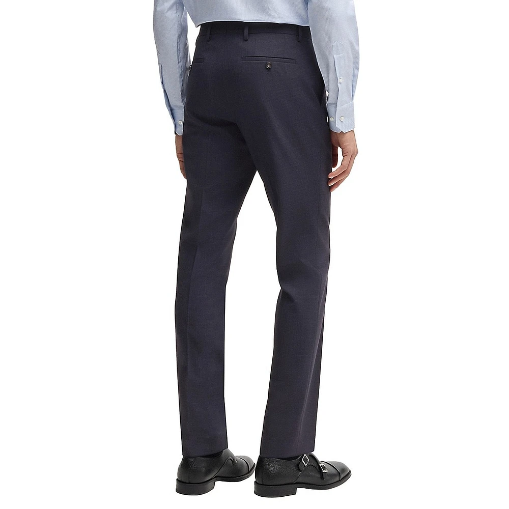 Slim-Fit Micro-Patterned Stretch Wool-Blend Suit