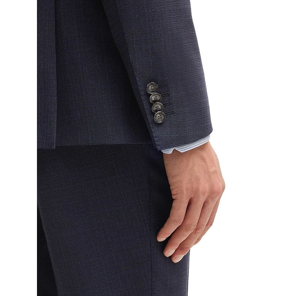 Slim-Fit Micro-Patterned Stretch Wool-Blend Suit