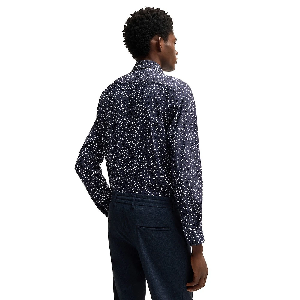 Slim-Fit Performance-Stretch Print Shirt