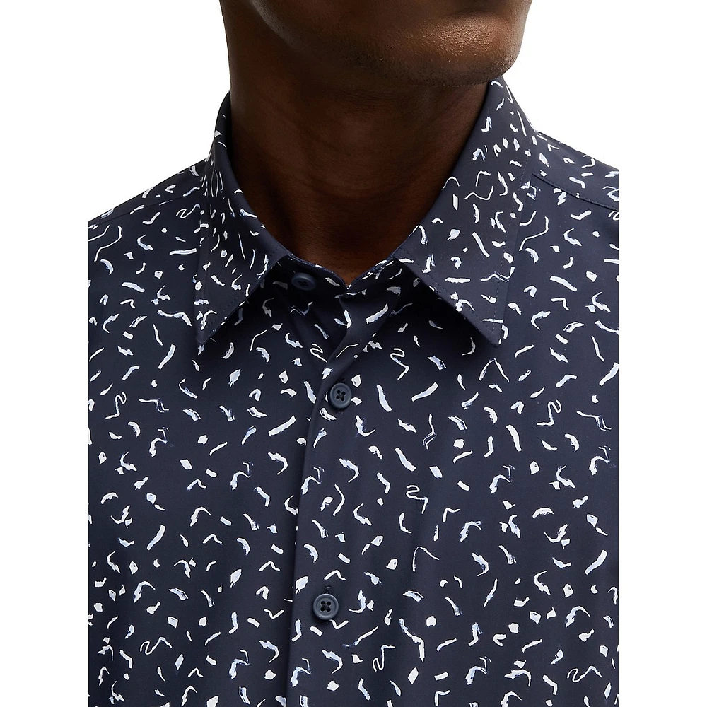 Slim-Fit Performance-Stretch Print Shirt