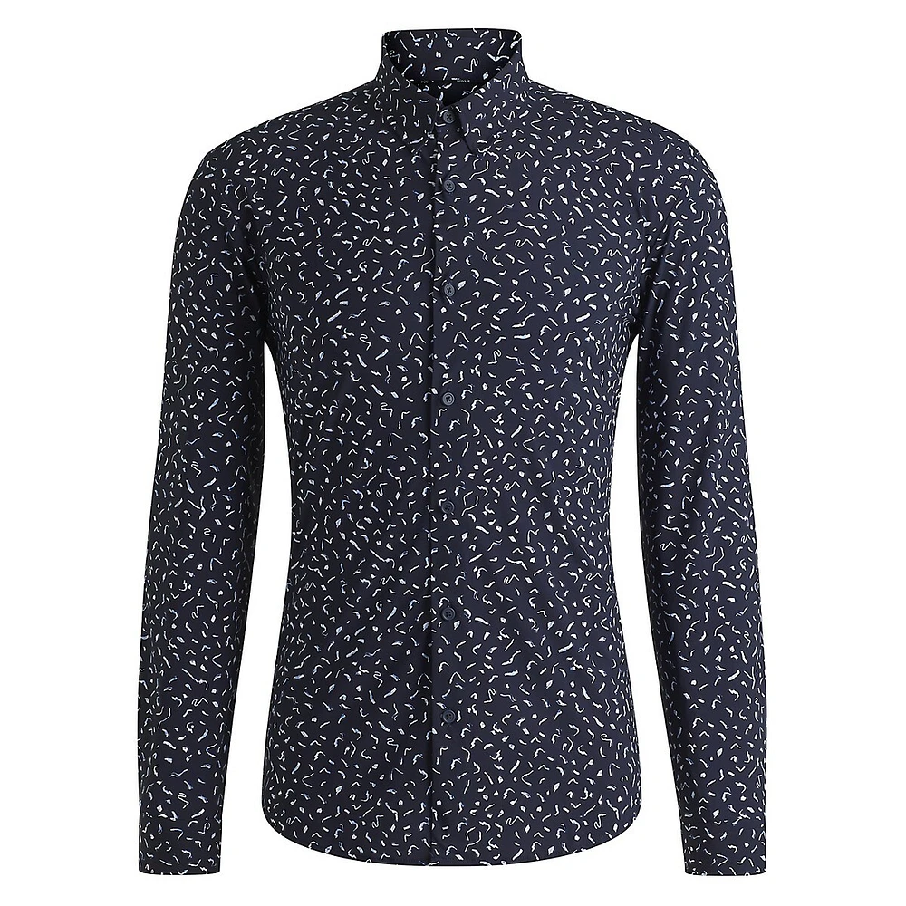 Slim-Fit Performance-Stretch Print Shirt