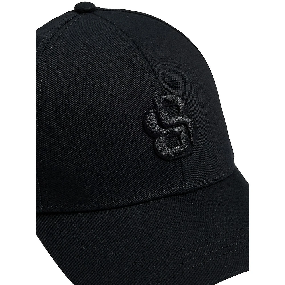 Embroidered Double B Monogram Cotton-Twill Cap