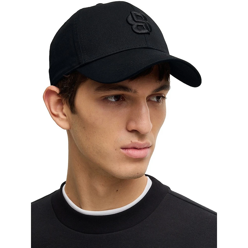 Embroidered Double B Monogram Cotton-Twill Cap