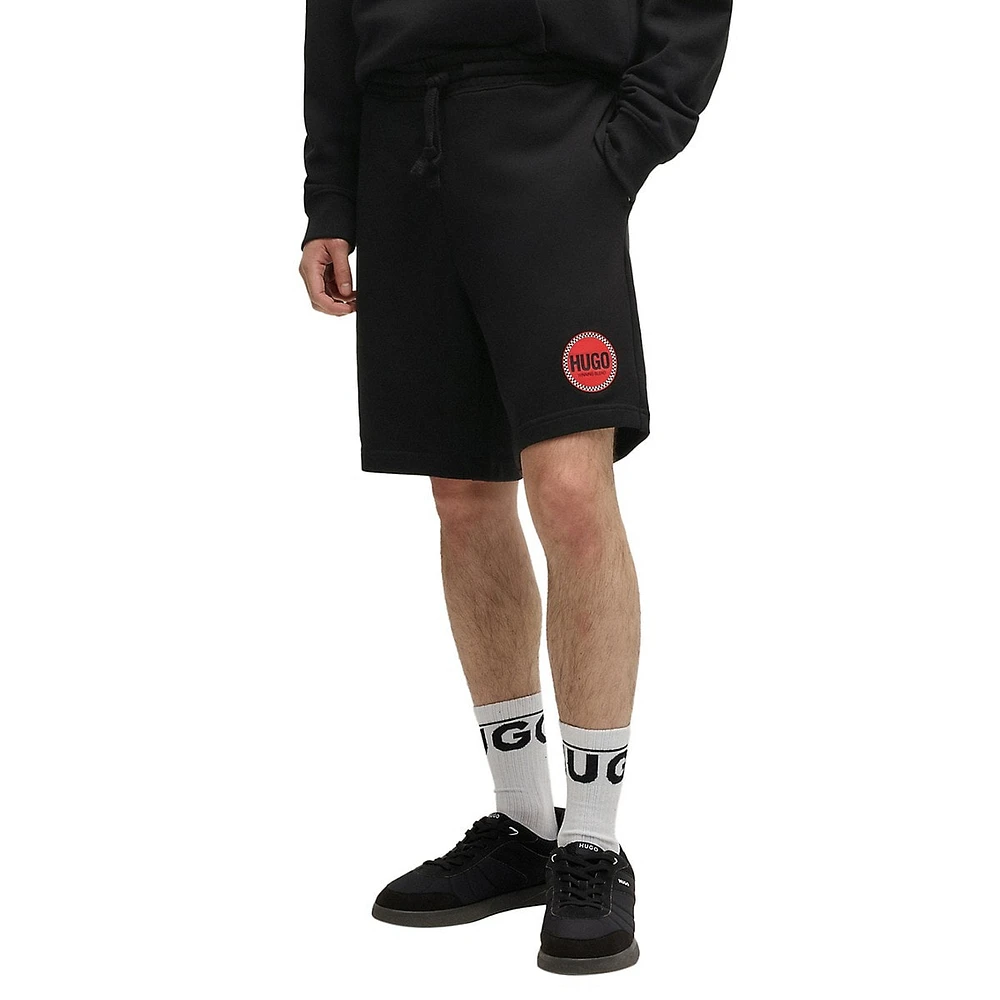 Relaxed Cotton-Terry Shorts With Logo Print