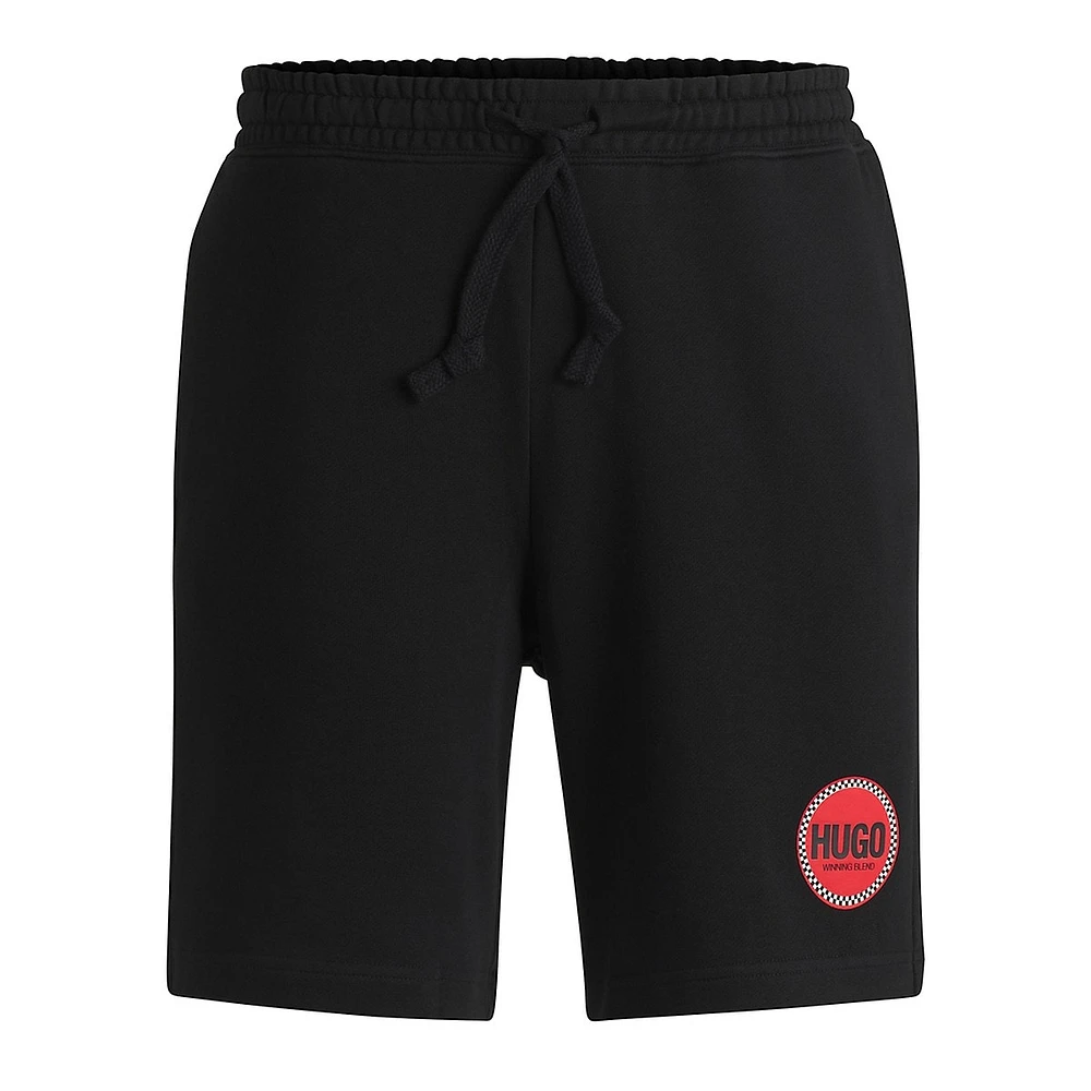 Relaxed Cotton-Terry Shorts With Logo Print