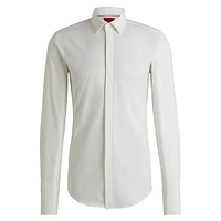 Slim-Fit Structured Stretch-Cotton Dress Shirt