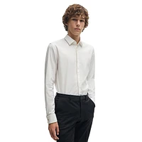 Slim-Fit Structured Stretch-Cotton Dress Shirt