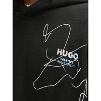 Scribble Logo Loose-Fit French Terry Hoodie