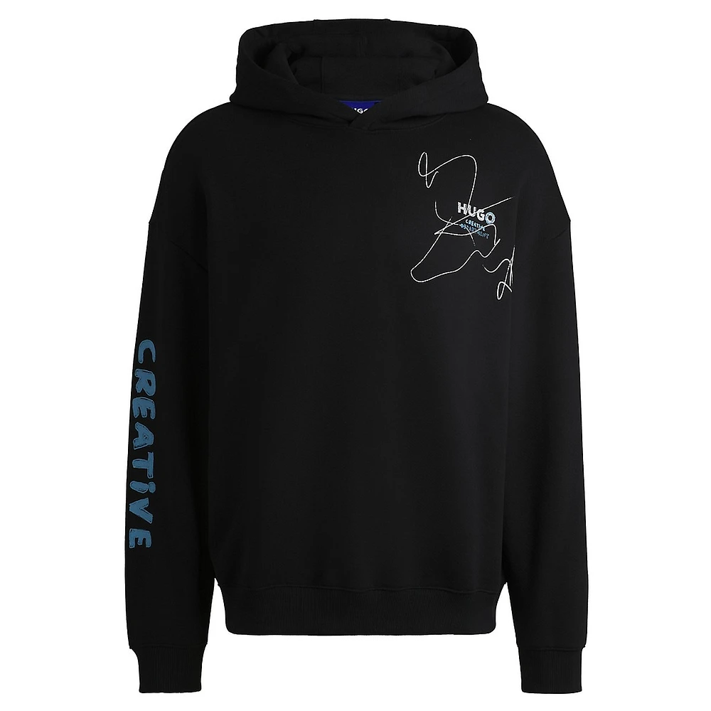 Scribble Logo Loose-Fit French Terry Hoodie