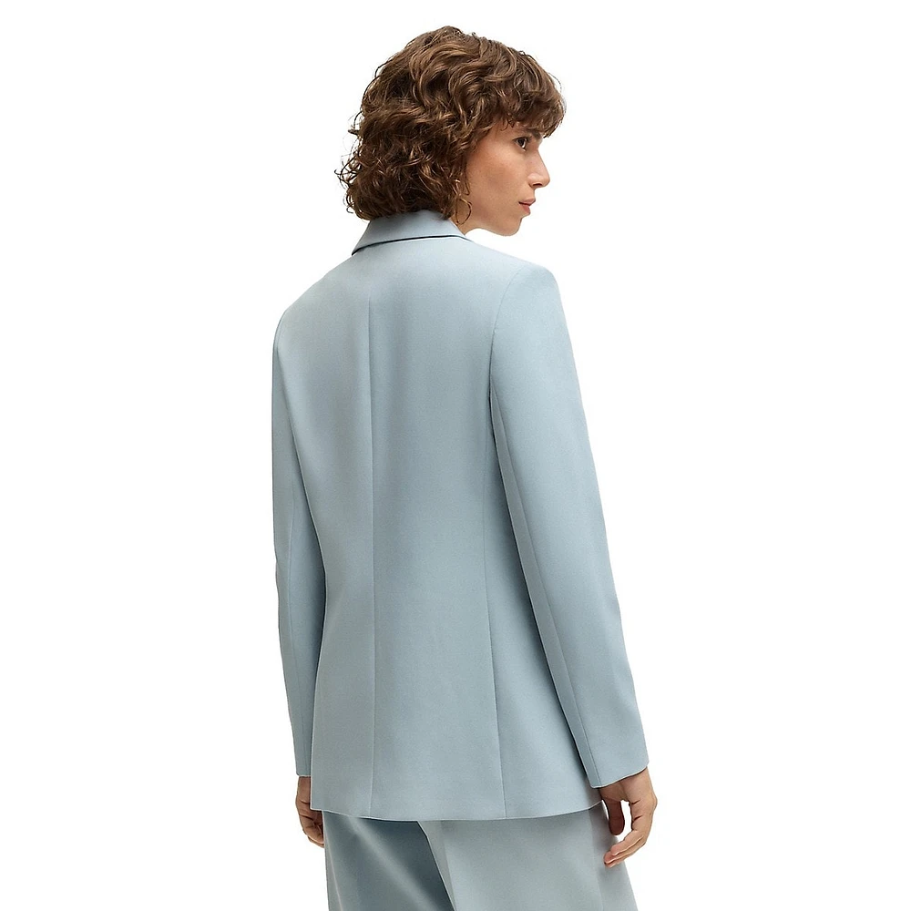 Stretch-Fabric Single-Breasted Blazer