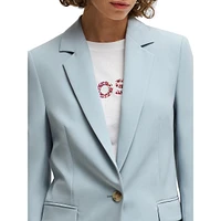 Stretch-Fabric Single-Breasted Blazer