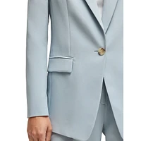 Stretch-Fabric Single-Breasted Blazer