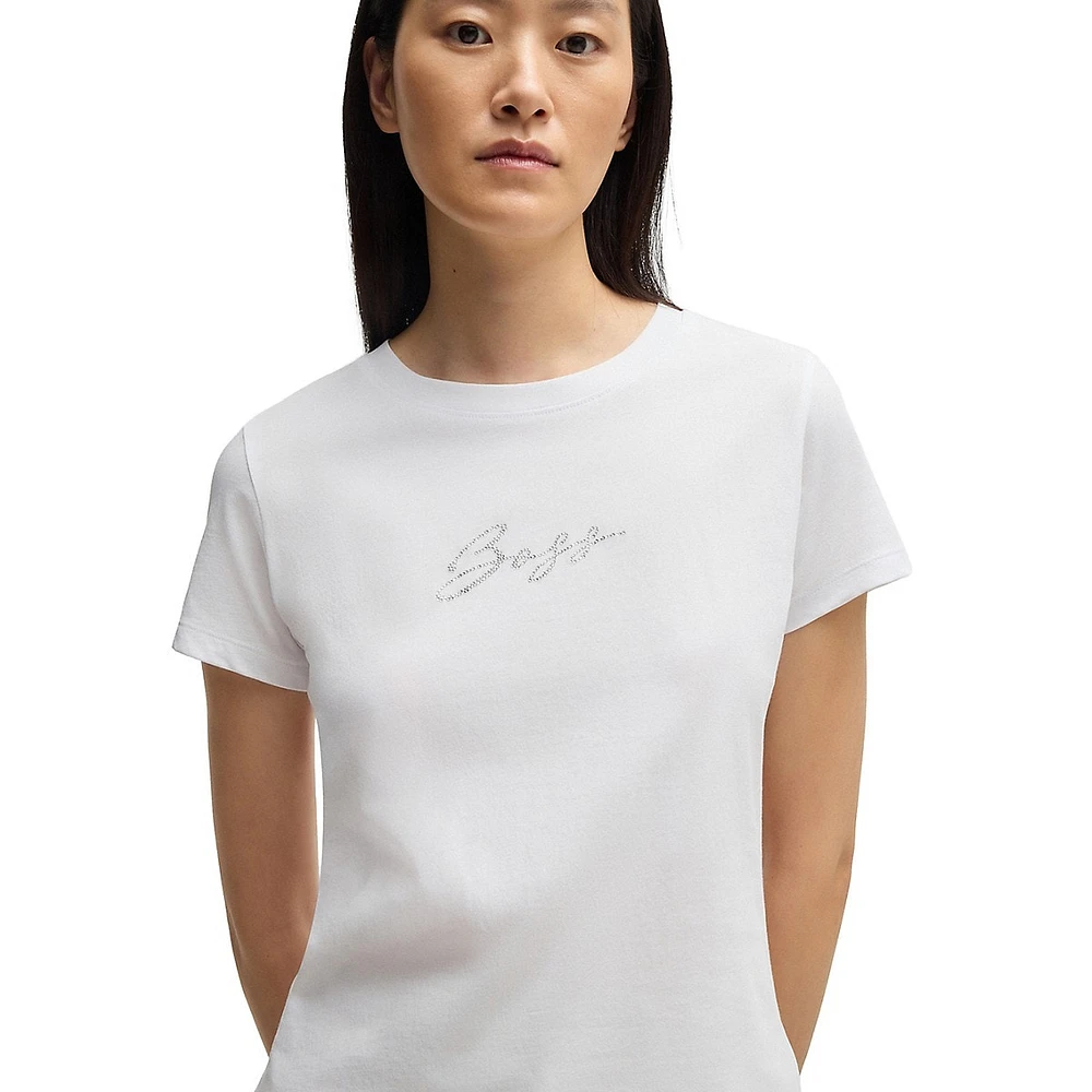 Embellished Logo Script T-Shirt