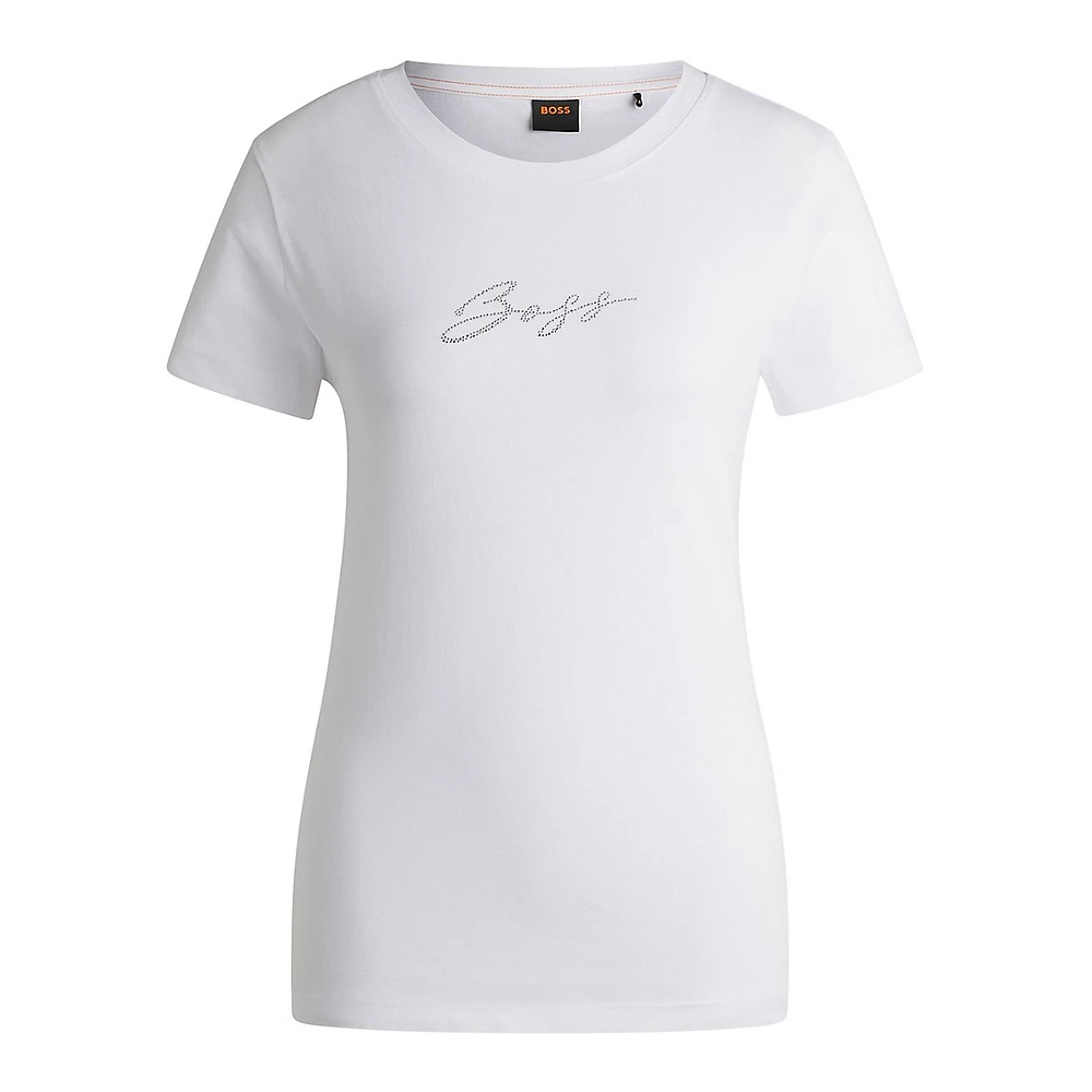 Embellished Logo Script T-Shirt