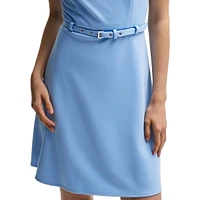 Sleeveless Belted A-Line Dress