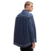 Oversized Contrast-Stitch Denim Jacket