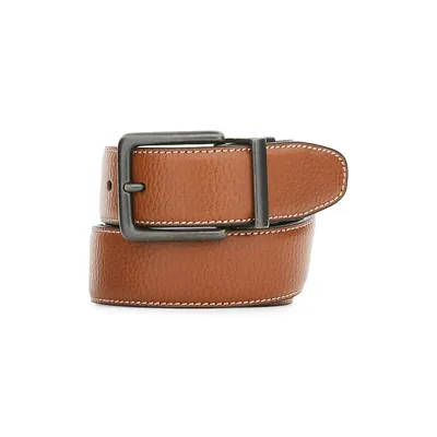 Faceoff Pebbled Leather Belt