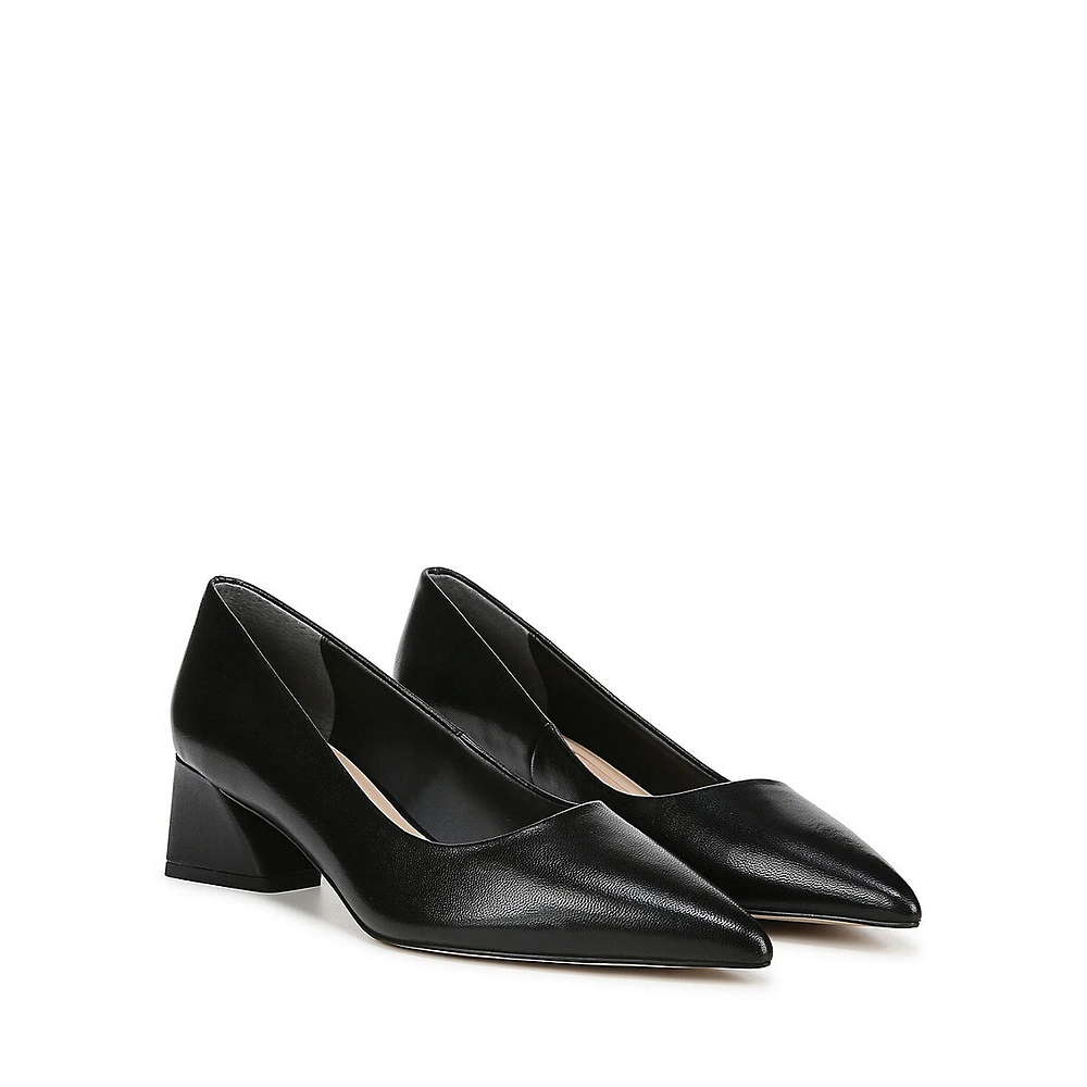 Racer Leather Block-Heel Pumps