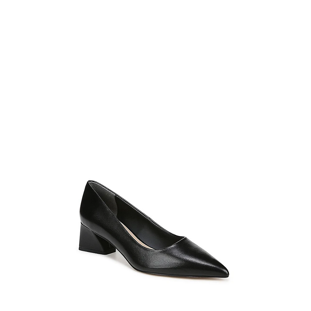 Racer Leather Block-Heel Pumps