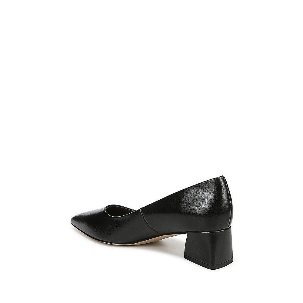 Racer Leather Block-Heel Pumps