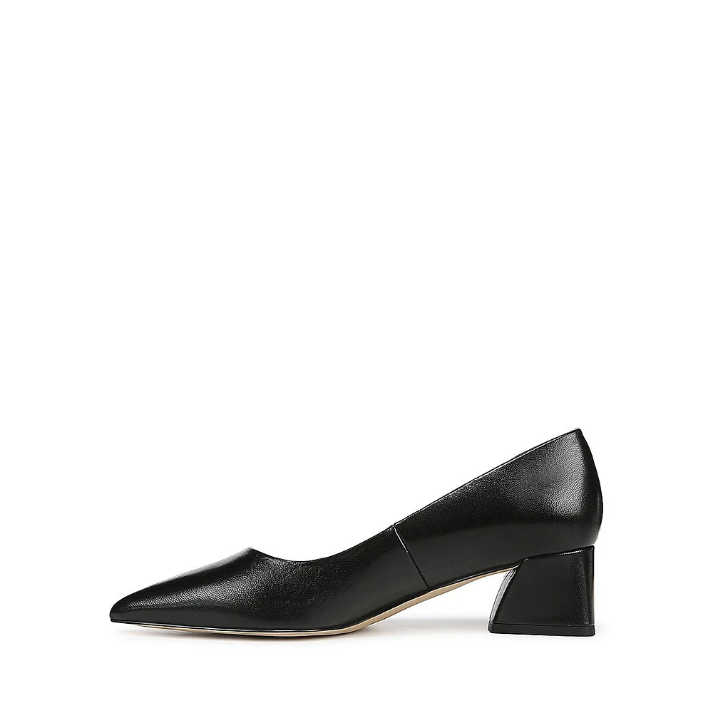 Racer Leather Block-Heel Pumps