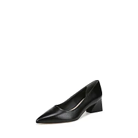 Racer Leather Block-Heel Pumps