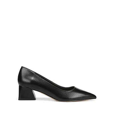 Racer Leather Block-Heel Pumps