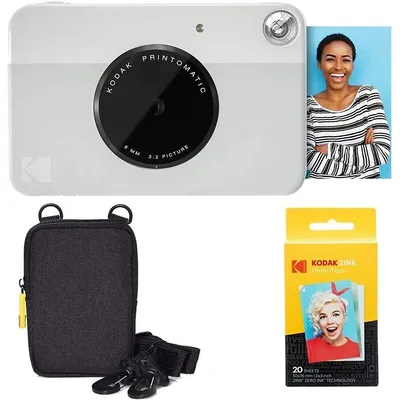 Printomatic Instant Camera Basic Bundle + Zink Paper (20 Sheets) Deluxe Case