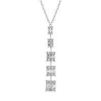 14K White Gold & 0.67 CT. T.W. Diamond Linear Pendant Necklace