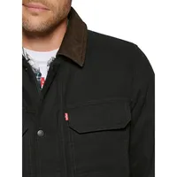 Corduroy-Collar Cotton Field Jacket