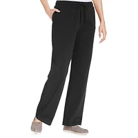 Petite Mid-Rise Straight-Leg Drawstring Active Pants