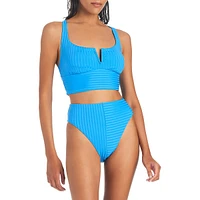 Refresh Rib High-Waist Swim Bottoms