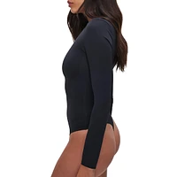 Scuba Long-Sleeve Thong-Back Bodysuit