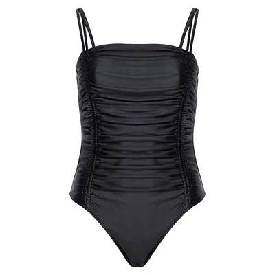 One-Piece Ruched Strappy Swimsuit