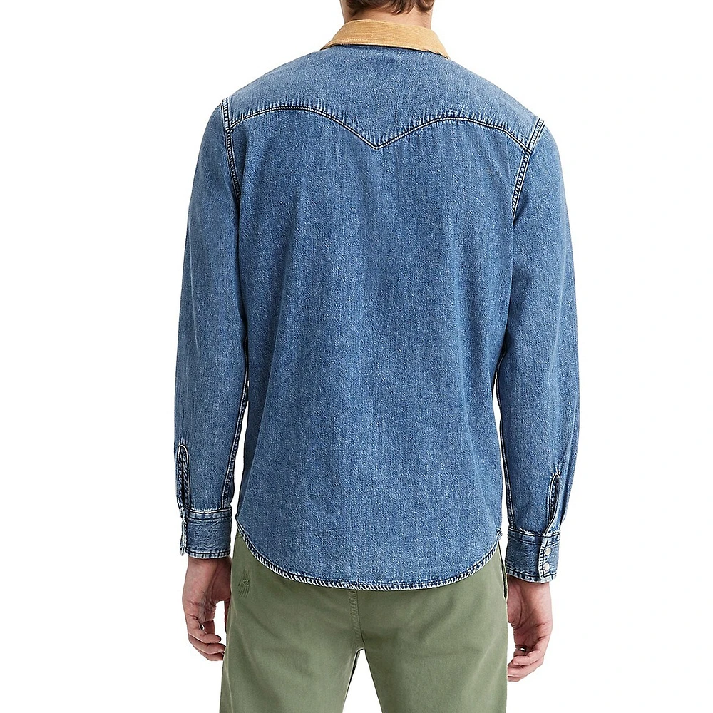 Standard-Fit Classic Western Denim Shirt