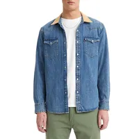 Standard-Fit Classic Western Denim Shirt