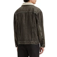 Relaxed-Fit Faux Shearling-Lined Denim Trucker Jacket