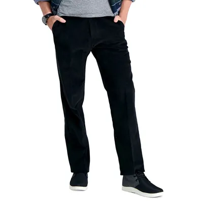 Pantalon classique en velours côtelé extensible haut de gamme Haggar