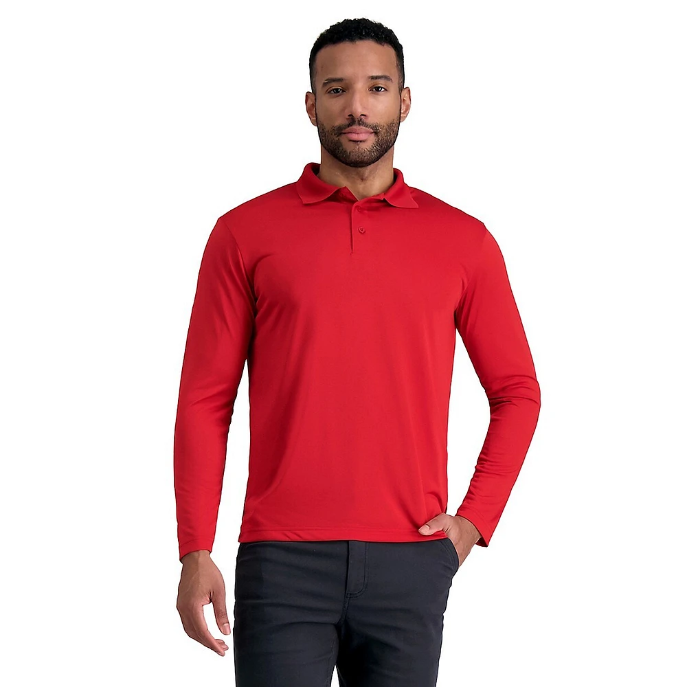 Long-Sleeve Interlock Polo Shirt