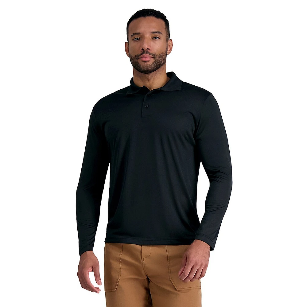 Long-Sleeve Interlock Polo Shirt