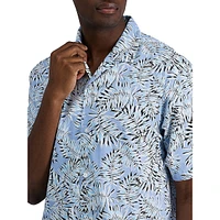 Tropical-Print Camp Shirt