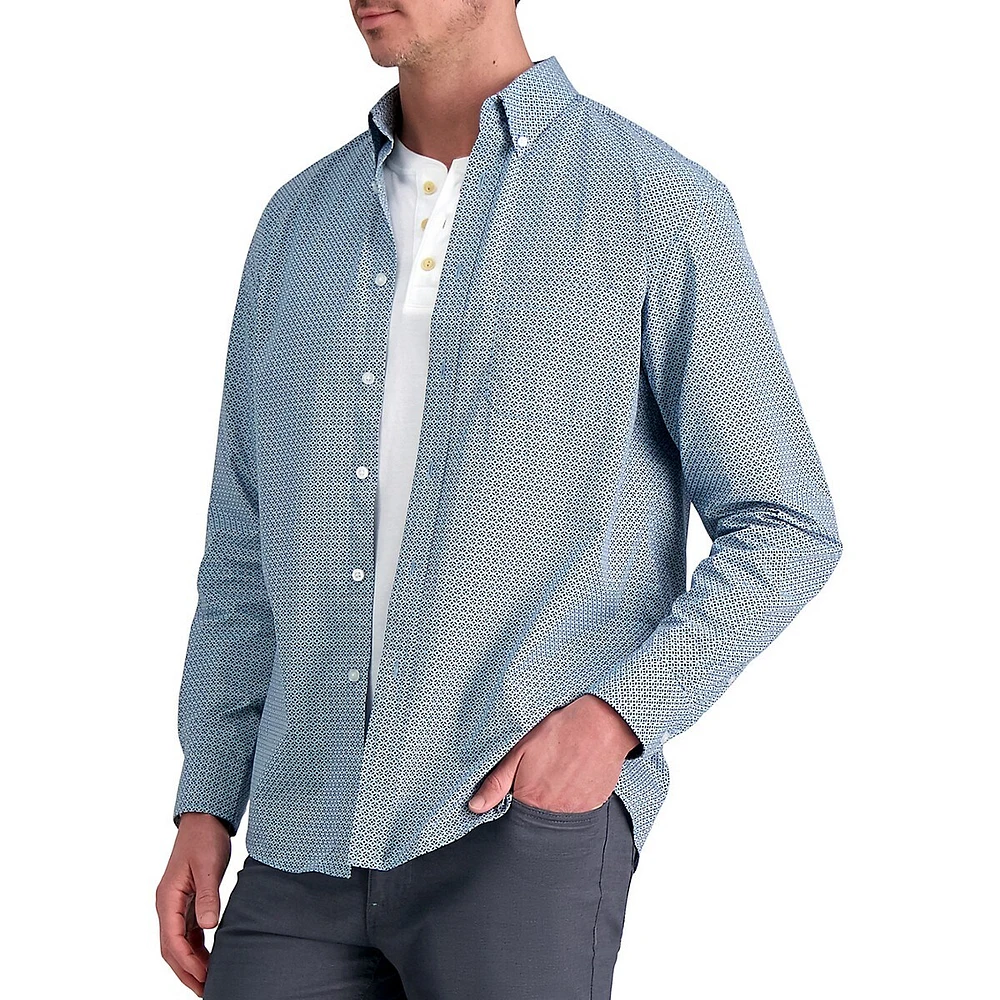 Life Khaki Mecka-Print Long-Sleeve Comfort Shirt